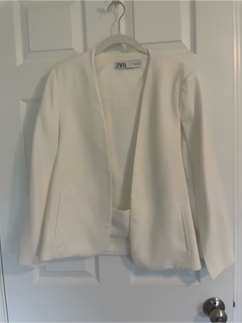 Zara Cream Open-Front Jacket Cape